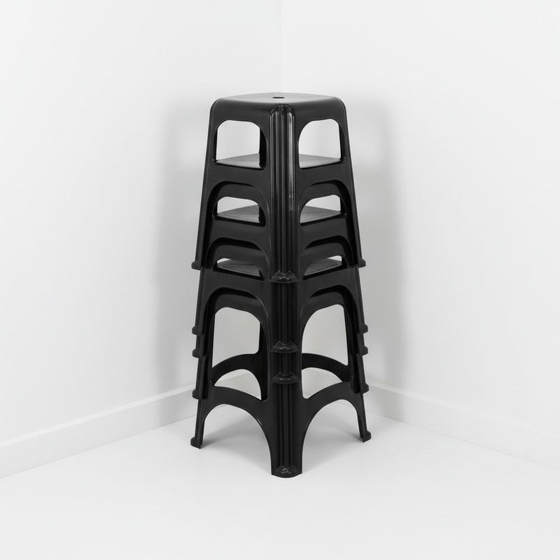 Conjunto 10 Banquetas Pl sticas Niter i Preta Tramontina 3