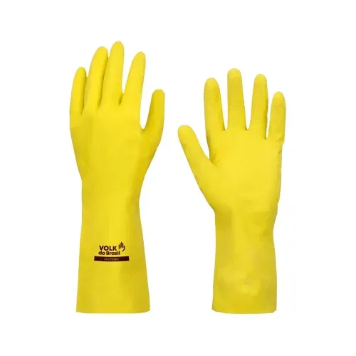 Luva de Látex Multiuso Volk Slim Tamanho M/8 Amarela - 105304401