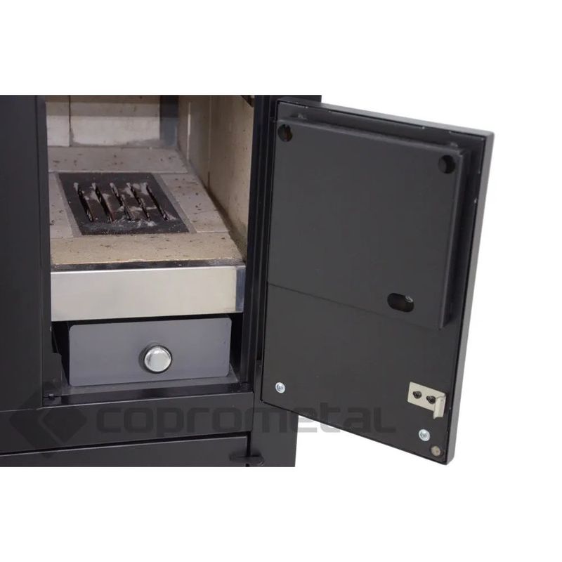 Fog o a Lenha Antonow Roma Preto - Chapa Vitrocer mica - Sa da Lado Esquerdo 6