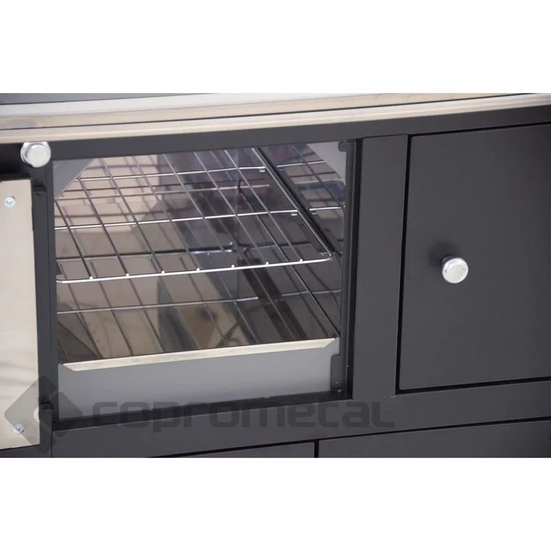 Fog o a Lenha Antonow Roma Preto - Chapa Vitrocer mica - Sa da Lado Esquerdo 9