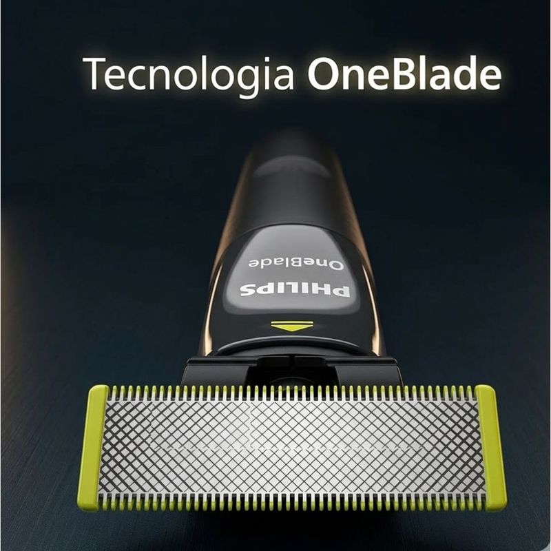 Aparador De Pelos Philips Oneblade  2 Pentes  Recarreg vel  Uso Seco E Molhado - Qp1424 10 5