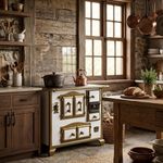 Fog o A Lenha Venax N2 Gabinete Imperador Renaissance Branco Com Tampa E Caldeira - Chamin  Sa da Lado Esquerdo 4