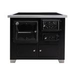 Fog o a Lenha HMD Romano Preto com Chapa Vitrocer mica - Chamin  Sa da Lado Esquerdo 1