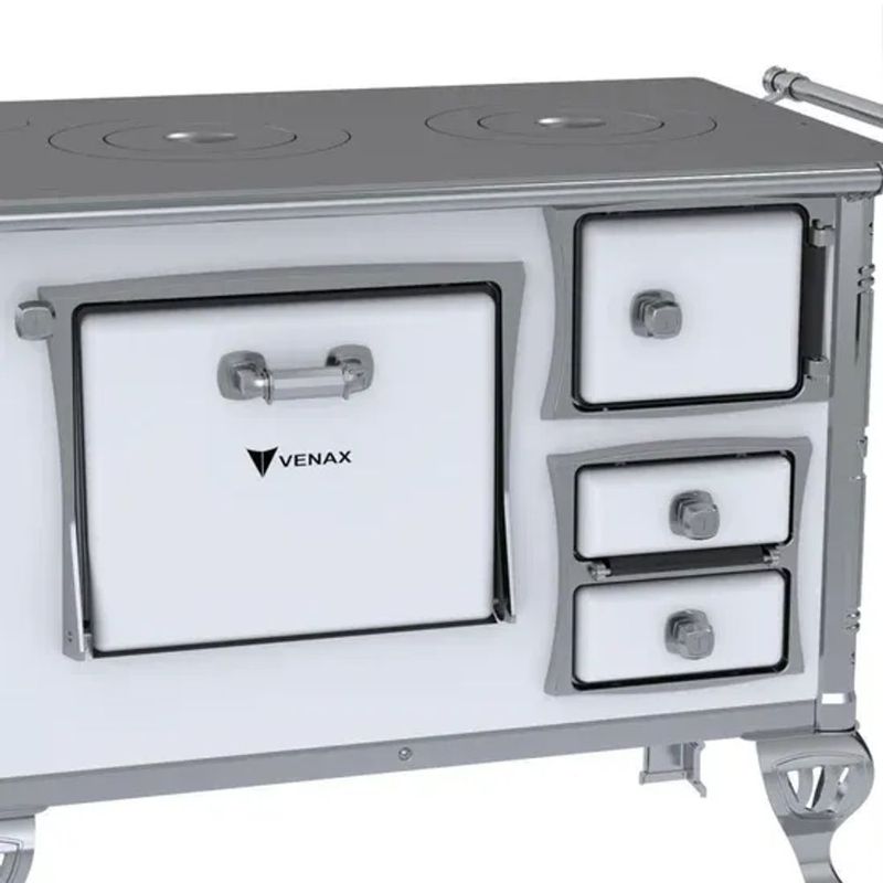 Fog o a Lenha GII com Chapa de Ferro N 1 Venax Branco Sem Tampa Esquerdo 3