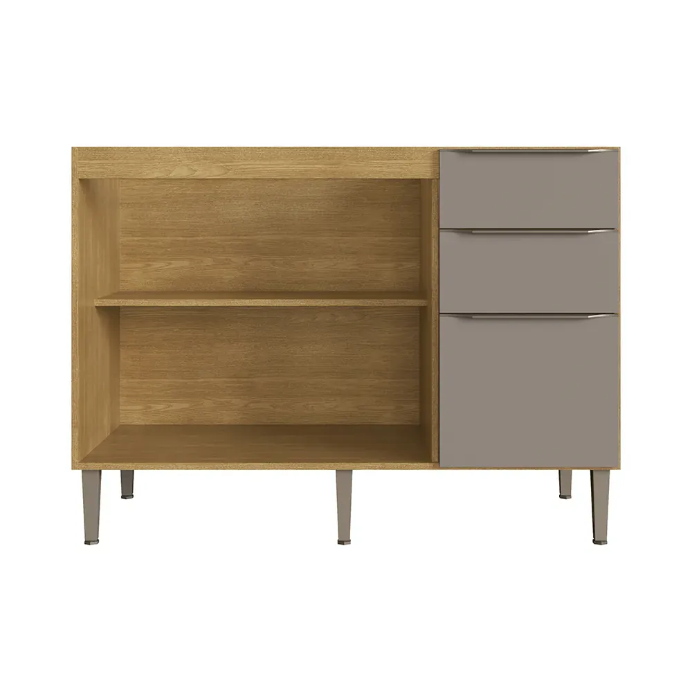 Encontraproduto.com.br - Balcão 2 Portas 3 Gavetas 120cm Laura Cadorin Móveis