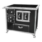 Fog o a Lenha Venax  N2 Gabinete Gii S culo XVIII Premium Preto com Chapa Vitrocer mica - Chamin  Sa da Lado Direito 1