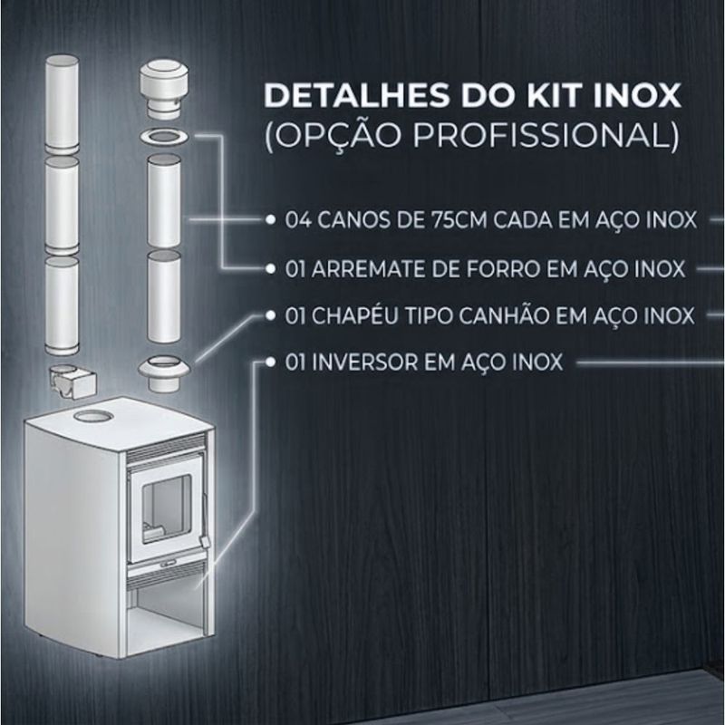 Calefator Met vila 680GF Dupla Combust o Kit Inox 5