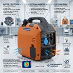 Gerador Inverter a Gasolina Tramontina GGT2000mi 220V 8