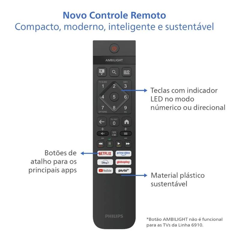 Smart TV LED 32 Polegadas Philips 32PHG6910 Android TV HDR Wi-Fi 6