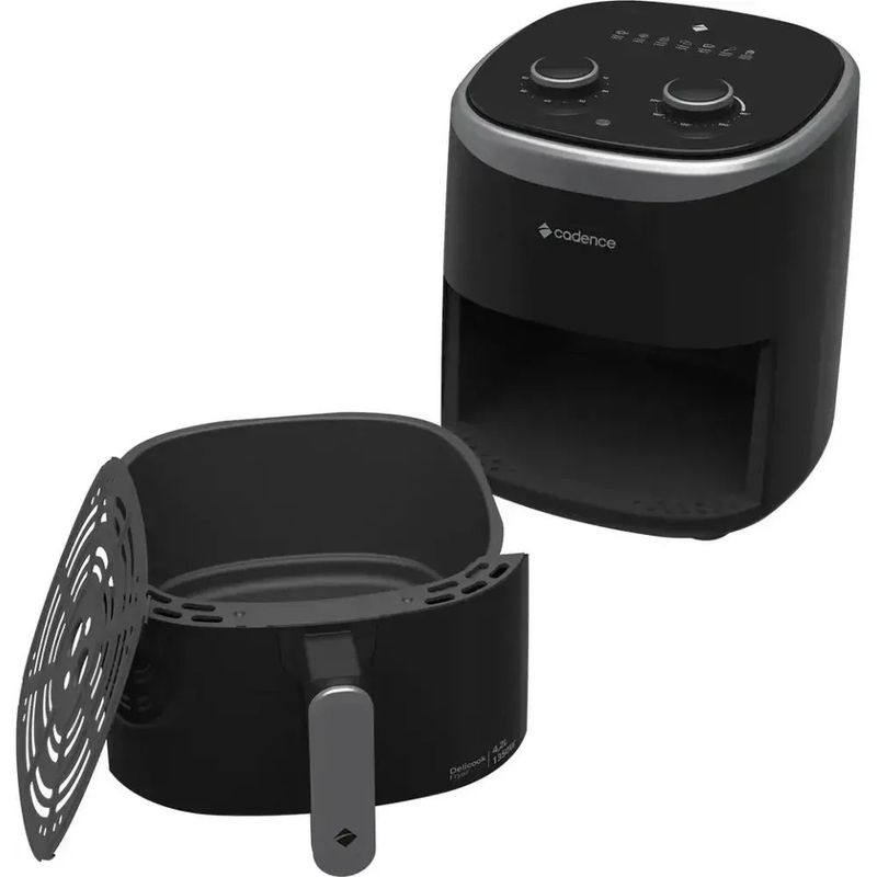 Fritadeira Sem  leo Pratic Fryer Cadence FRT420 Preta 220V 3