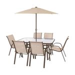 Conjunto Jardim Mor Texas 9211 6 Cadeiras Bege 0