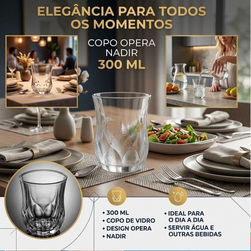 Copo Opera Nadir 7537 24 Transparente 300ml 1