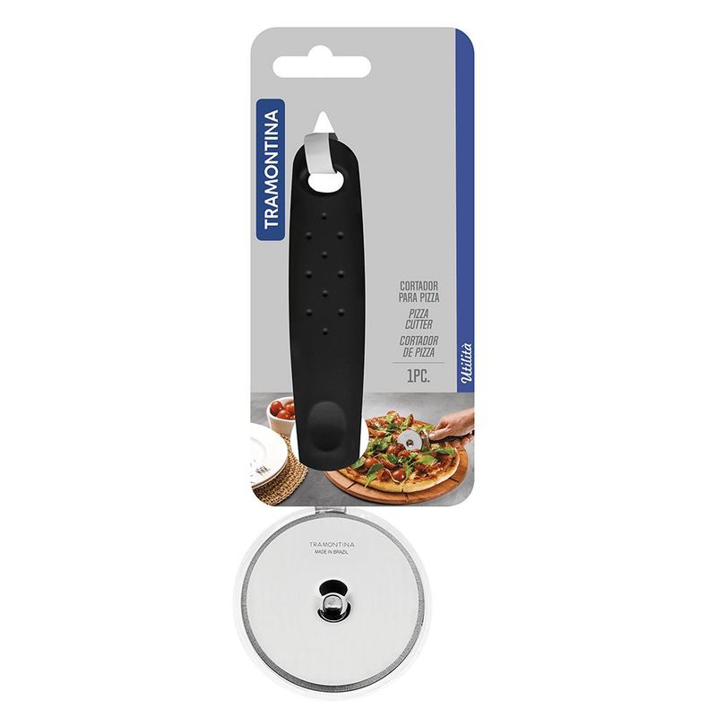 Cortador Pizza Tramontina Utilit  Inox Poliprop  Preto 1