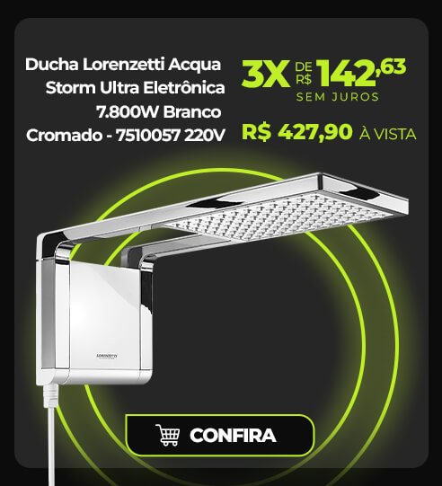 Ducha Lorenzetti Acqua Storm Ultra Eletrônica 7.800W Branco Cromado - 7510057 220V