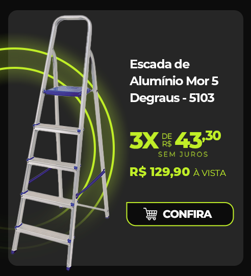 Escada de Alumínio Mor 5 Degraus